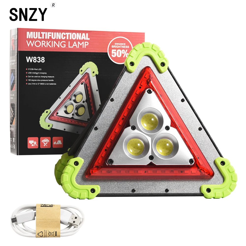 SNZY USB 다기능 작업 램프 차량 유지 경고등 야외 캠핑 조명 휴대용 손전등 랜턴